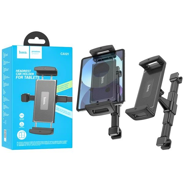 Автотримач для планшета та телефону на підголівник Hoco CA121 4.7-12.9" Чорний