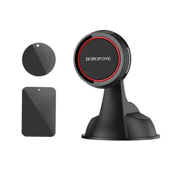 Магнітний тримач для телефону в авто Borofone BH14 Journey на присосці Чорний