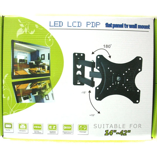 Кронштейн для телевізора 14-42 дюймів на стіну поворотний похилий CP302 до 50кг