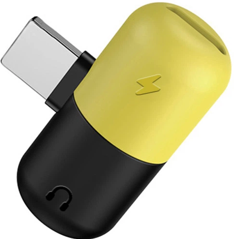 Перехідник розгалужувач для iPhone Lightning на 2 Lightning Optima A5 Жовтий