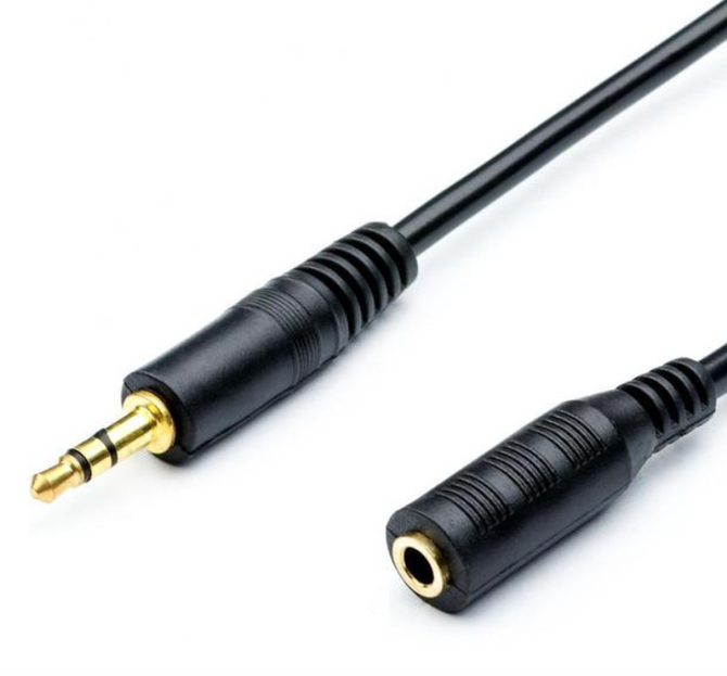 AUX подовжувач 3.5 мм mini-Jack кабель 1.5 метра для навушників та колонок Чорний