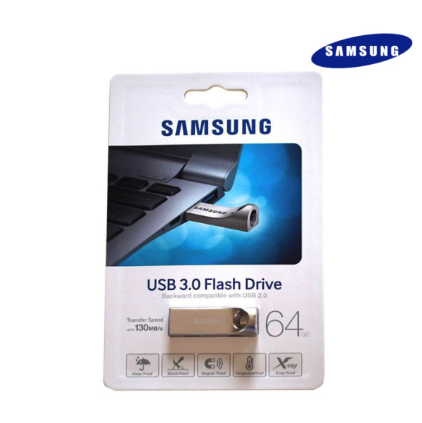 Флешка Samsung Bar Plus 64GB USB 3.0 Metal Швидкість до 130MB/s Срібляста