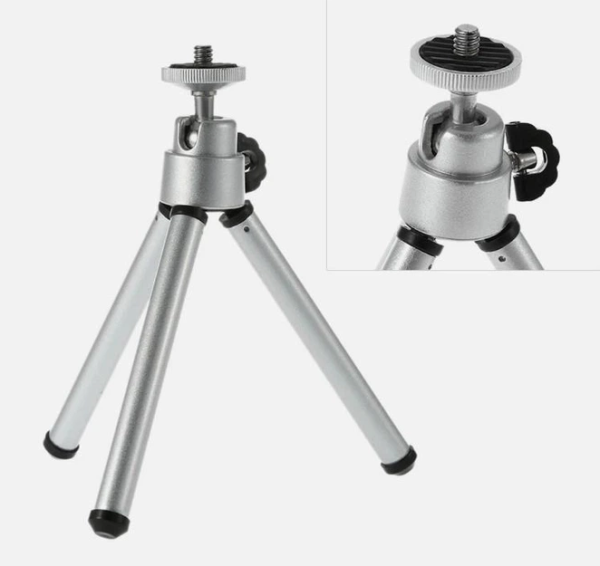 Універсальний настільний штатив-трипод для телефону та камери (Сріблястий)