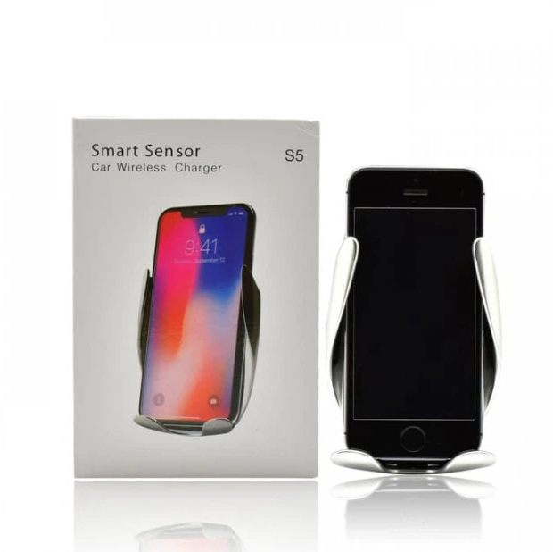 Автомобільний тримач з бездротовою зарядкою Qi та інфрачервоним датчиком Чорний