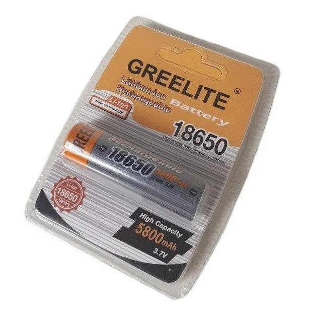 Акумулятор 18650 Li-ion GreeLite 3.7V 5800 mAh для ліхтарів та електроніки