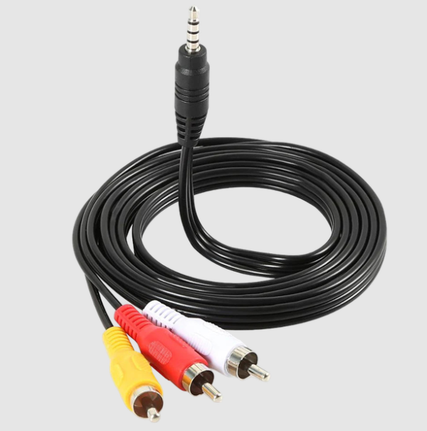 Кабель перехідник Mini Jack 3.5 мм (4pin) на 3 RCA AV тюльпани 1.5 м