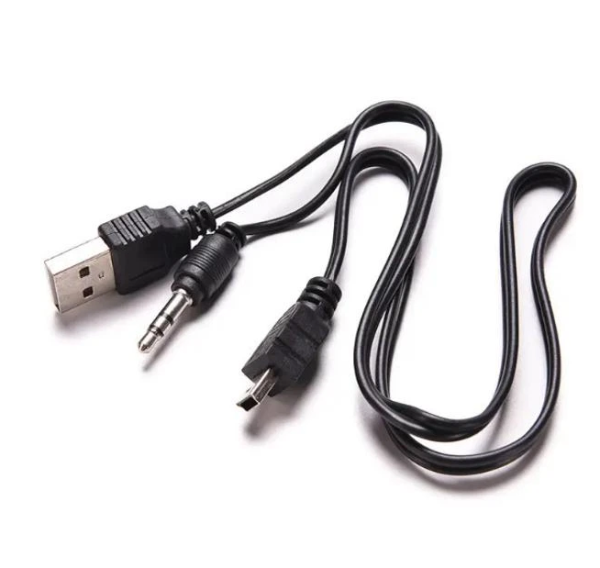 Кабель для портативної колонки Mini USB - USB + Jack 3.5 мм (AUX) 2в1