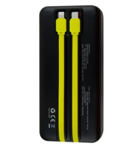 Повербанк 20000 mAh 7GO GPW-07 швидка зарядка PD 22.5W з вбудованими кабелями