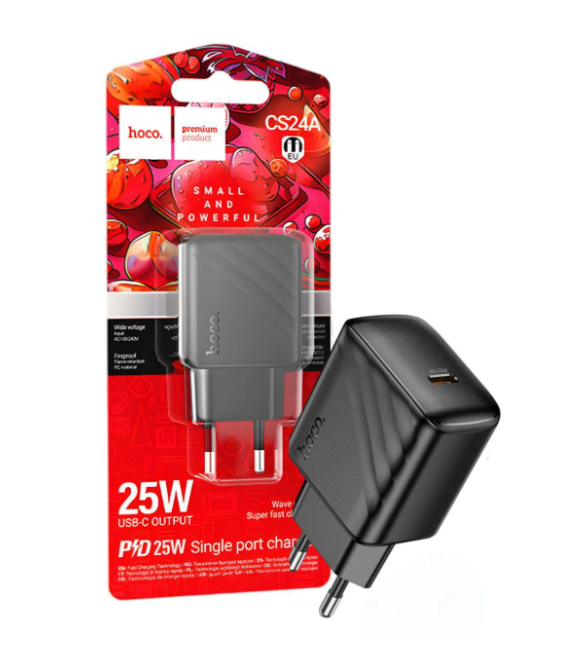 Зарядний пристрій Hoco CS24A PD 25W + QC 3.0 швидка зарядка USB + Type-C