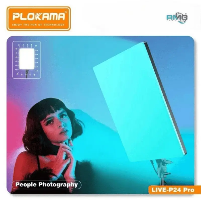Студійне LED світло RGB панель Plokama Live-P19 Pro 80W професійна лампа для зйомки