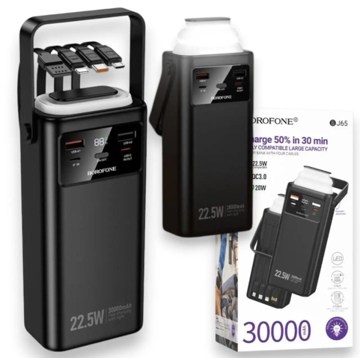 Павербанк Borofone BJ65 30000mAh 22.5W PD/QC Black