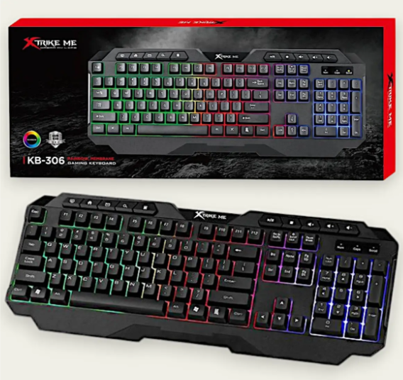 Клавіатура  дротова ігрова XTRIKE ME KB-306 з RGB підсвічуванням (ENG/UKR)