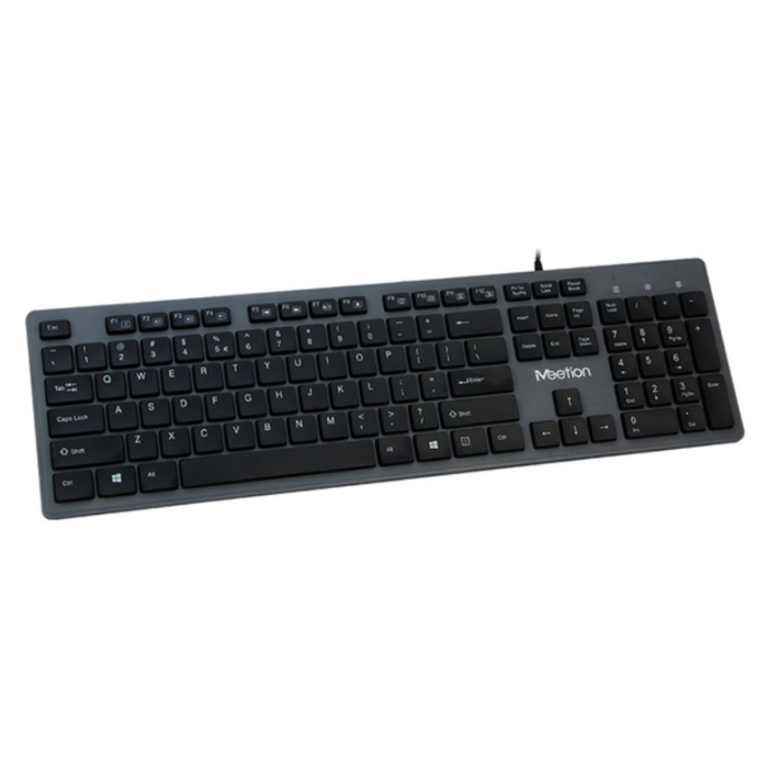 Клавіатура дротова Meetion USB Standard Chocolate Ultrathin Keyboard K841, Ukr, EN розкладки, USB, 1.5m, black