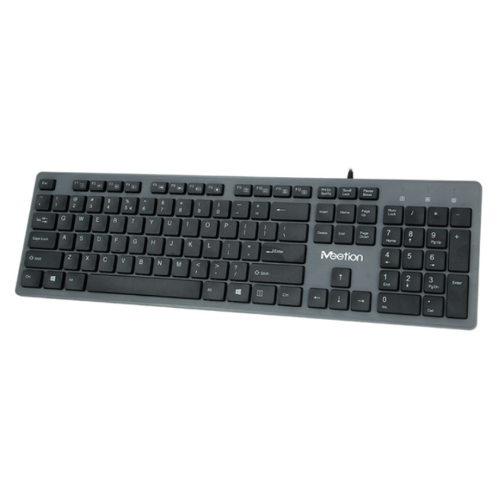 Клавіатура дротова Meetion USB Standard Chocolate Ultrathin Keyboard K841, Ukr, EN розкладки, USB, 1.5m, black