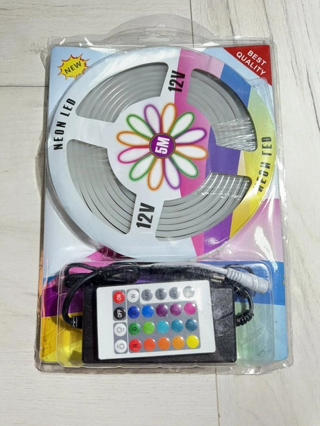 Світлодіодна Неонова Стрічка-Шланг RGB (5 м, 12V/220V): Гнучкий LED NEON