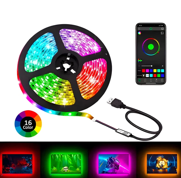 Світлодіодна RGB Стрічка SF-20 (5 м, USB): Пульт Bluetooth Додаток