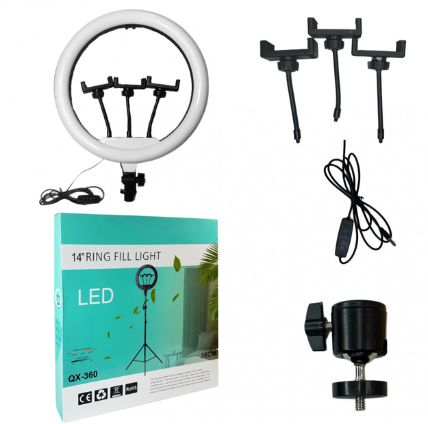 Кільцева LED лампа LED Ring Fill Light QX-360 (36 см)