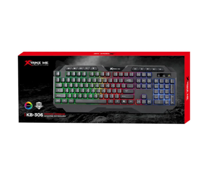 Клавіатура  дротова ігрова XTRIKE ME KB-306 з RGB підсвічуванням (ENG/UKR)