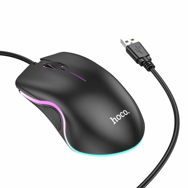 Ігрова миша Hoco GM19 дротова оптична мишка з RGB підсвіткою 1000 DPI