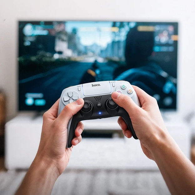 Безпровідний ігровий контролер джойстик для ПК, PS4, PS5 HOCO GA1 Білий